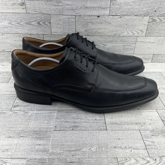 Ecco Cairo Black Oxford Apron Toe Lace Up Dress Shoes Men Size 12 - Picture 3 of 10